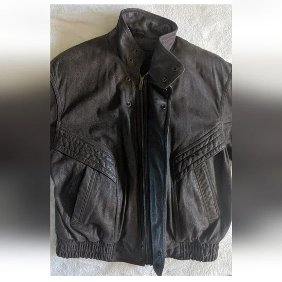 Wilsons Adventure Bound Leather-Pilot Bomber Jacket Mens Large Brown Thinsulate. - Picture 3 of 12